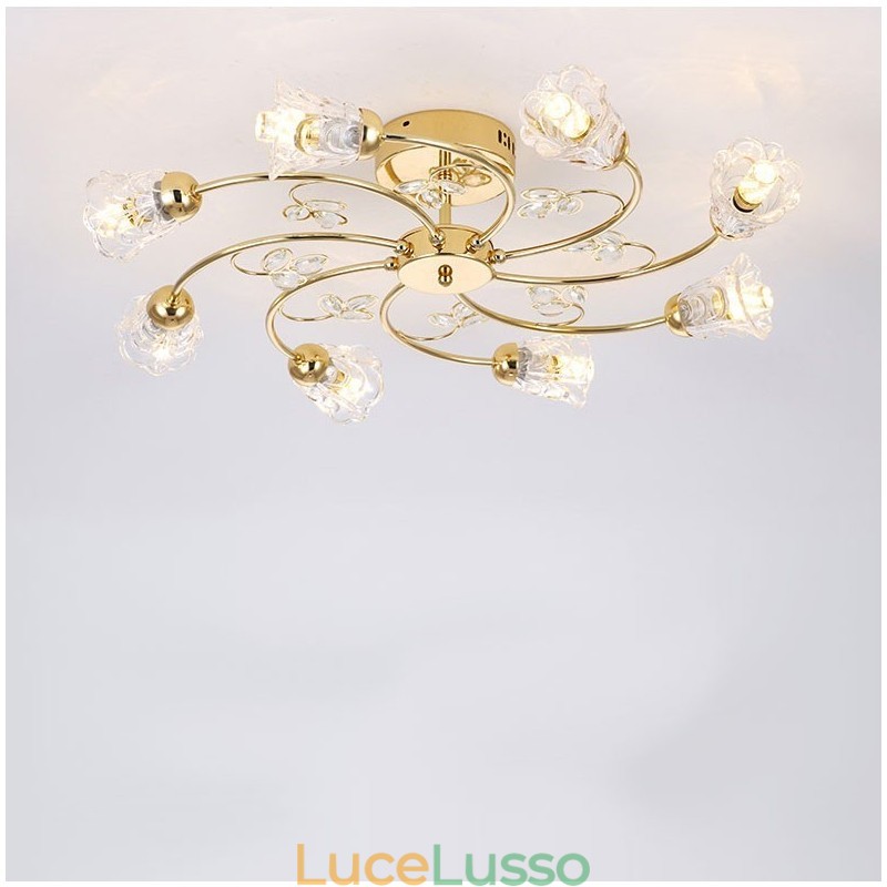 Luci artistiche in alluminio a filo con cristalli