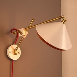Lampada da parete piegata con braccio a bilanciere in ferro battuto, stile rurale, industriale, che ripristina i modi antichi