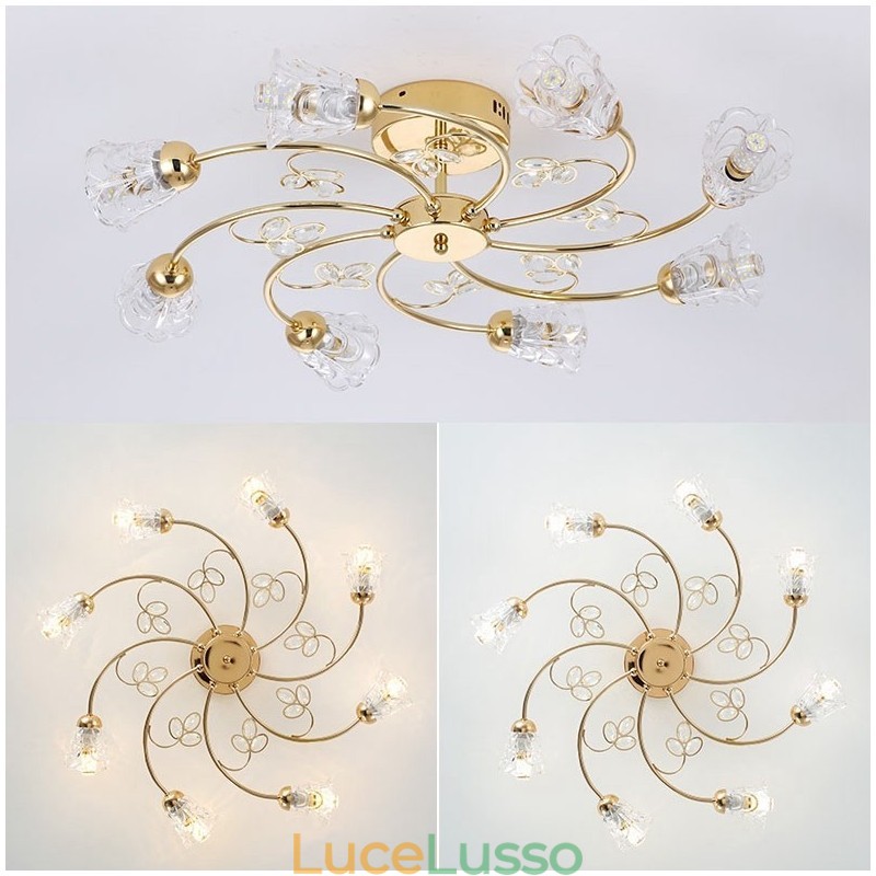Luci artistiche in alluminio a filo con cristalli
