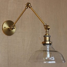 Lampada da parete decorativa moderna in vetro e bronzo stile LOFT