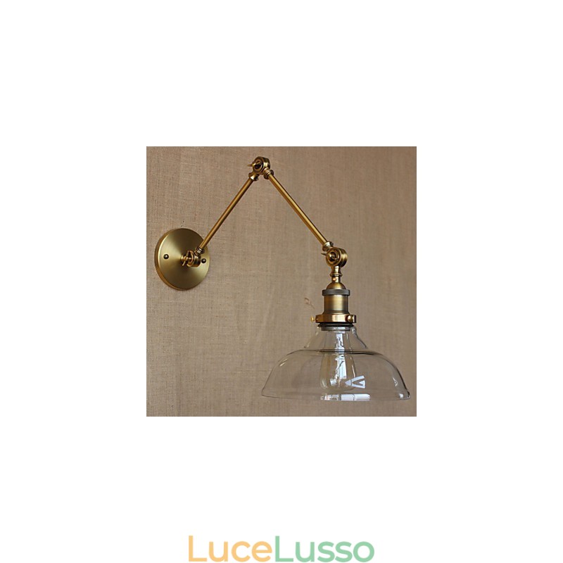 Lampada da parete decorativa moderna in vetro e bronzo stile LOFT