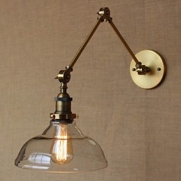 Lampada da parete decorativa moderna in vetro e bronzo stile LOFT