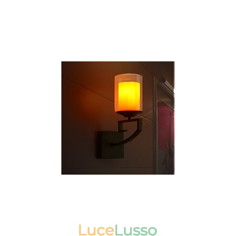 Lampada da parete a testa singola semplice in vetro retrò Applique da parete in cristallo moderno contemporaneo in metallo