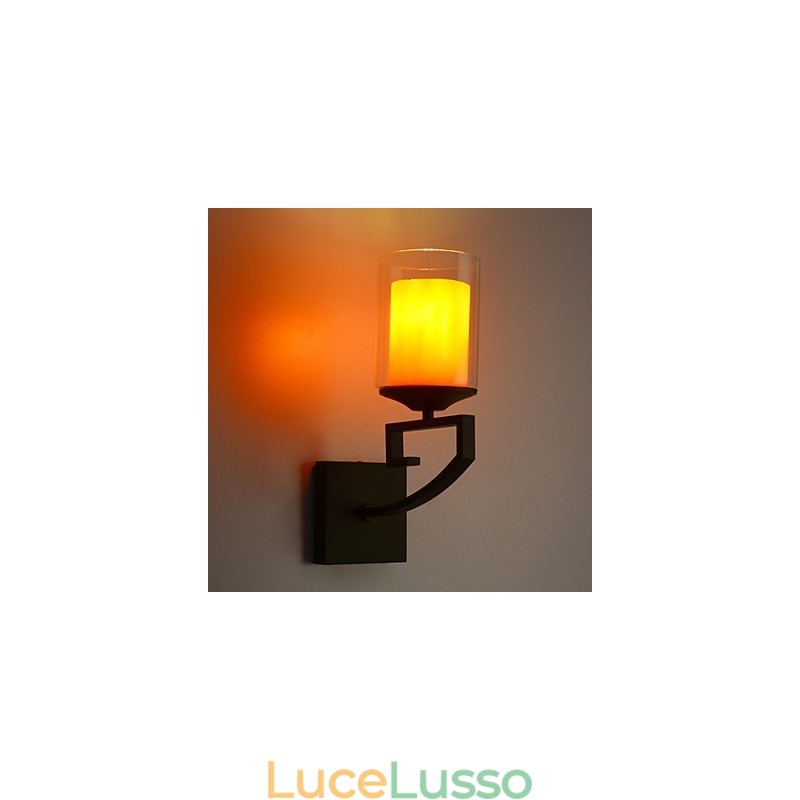 Lampada da parete a testa singola semplice in vetro retrò Applique da parete in cristallo moderno contemporaneo in metallo