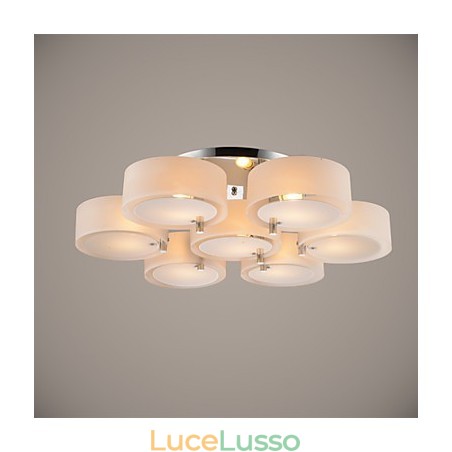 Plafoniera moderna contemporanea a 7 luci in metallo da montare a filo Plafoniera moderna contemporanea a 7 luci in metallo da montare a filo