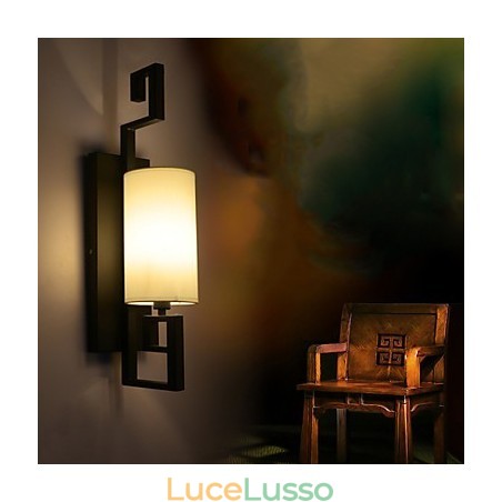 Lampada antica in stile americano moderno per soggiorno, camera da letto, camere d'albergo, lampada da parete in tessuto bianco Lampada antica in stile americano moderno per soggiorno, camera da letto, camere d'albergo, lampada da parete in tessuto bianco