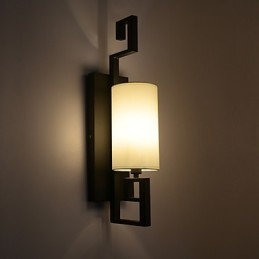 Lampada antica in stile americano moderno per soggiorno, camera da letto, camere d'albergo, lampada da parete in tessuto bianco