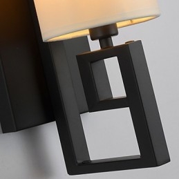 Lampada antica in stile americano moderno per soggiorno, camera da letto, camere d'albergo, lampada da parete in tessuto bianco