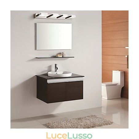 Lampada a specchio quadrata in acciaio inox e acrilico Lampada a specchio quadrata in acciaio inox e acrilico