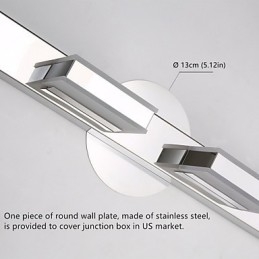 Lampada a specchio quadrata in acciaio inox e acrilico