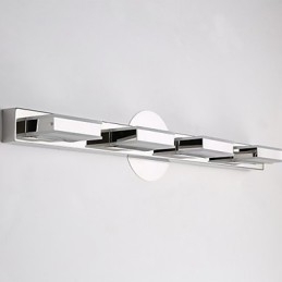 Lampada a specchio quadrata in acciaio inox e acrilico