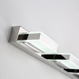 Lampada a specchio quadrata in acciaio inox e acrilico