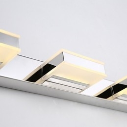 Lampada a specchio quadrata in acciaio inox e acrilico