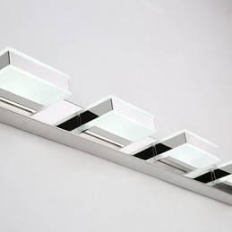 Lampada a specchio quadrata in acciaio inox e acrilico