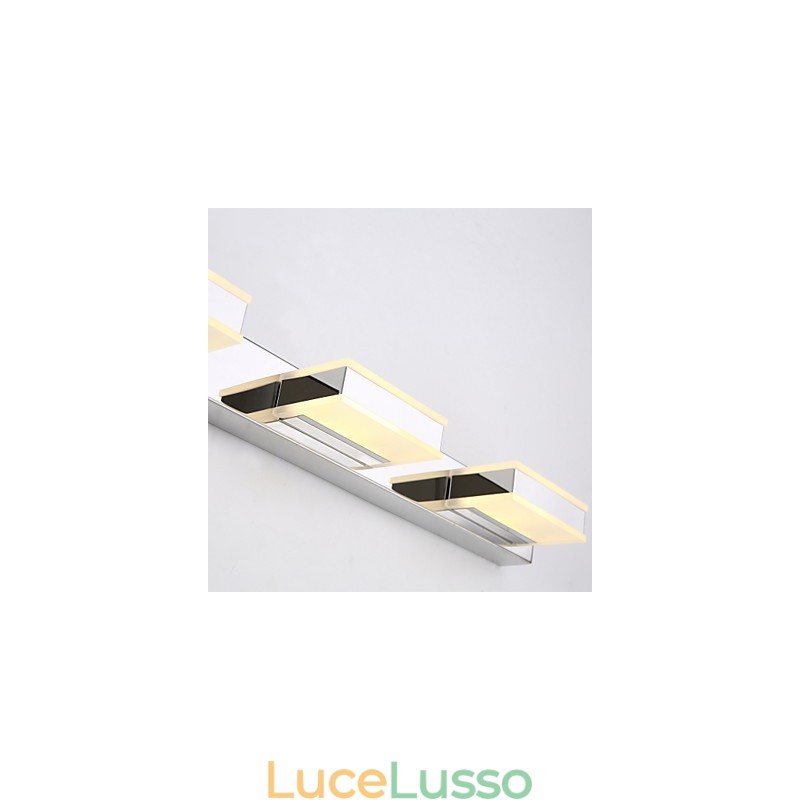 Lampada a specchio quadrata in acciaio inox e acrilico