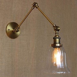 American Country Milano Nordico Bronzo Placcatura Vetro Doppio Braccio Lungo Braccio Del Balcone Decorazione Della Parete