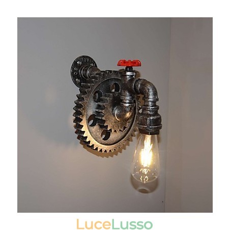 Lampada da parete creativa in ferro per corridoio del bar del ristorante Lampada da parete Loft Industrial Gear Personalità per fare i vecchi tubi dell'acqua Lampada da parete creativa in ferro per corridoio del bar del ristorante Lampada da parete Loft Industrial Gear Personalità per fare i vecchi tubi dell'acqua