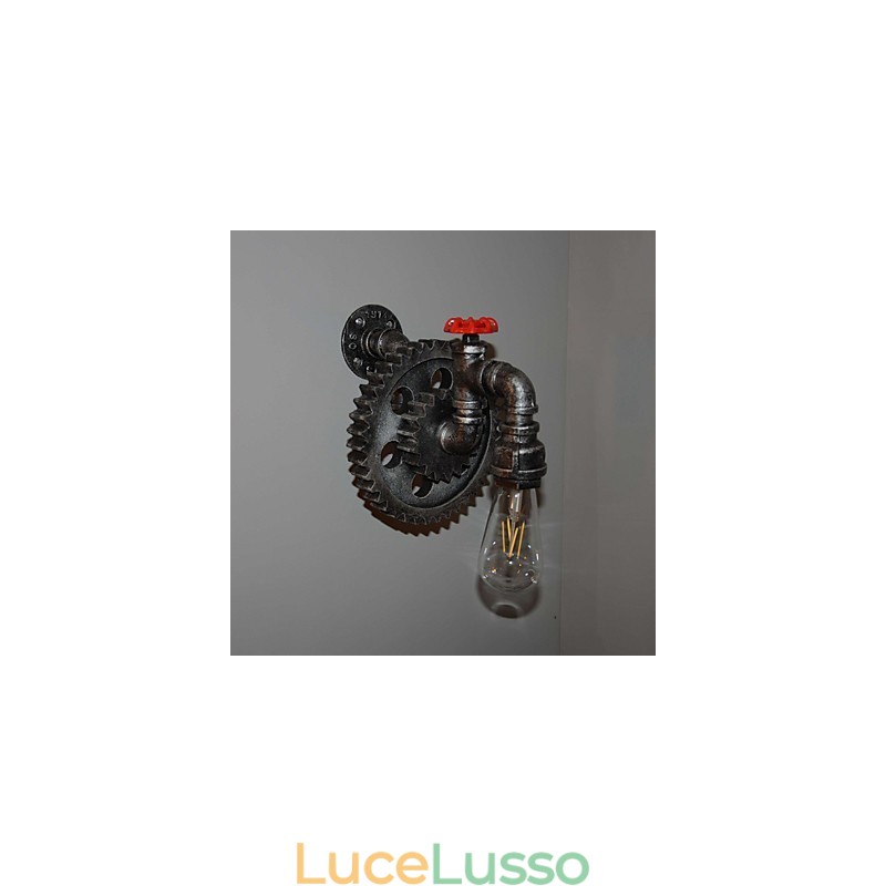 Lampada da parete creativa in ferro per corridoio del bar del ristorante Lampada da parete Loft Industrial Gear Personalità per fare i vecchi tubi dell'acqua