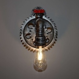 Lampada da parete creativa in ferro per corridoio del bar del ristorante Lampada da parete Loft Industrial Gear Personalità per fare i vecchi tubi dell'acqua