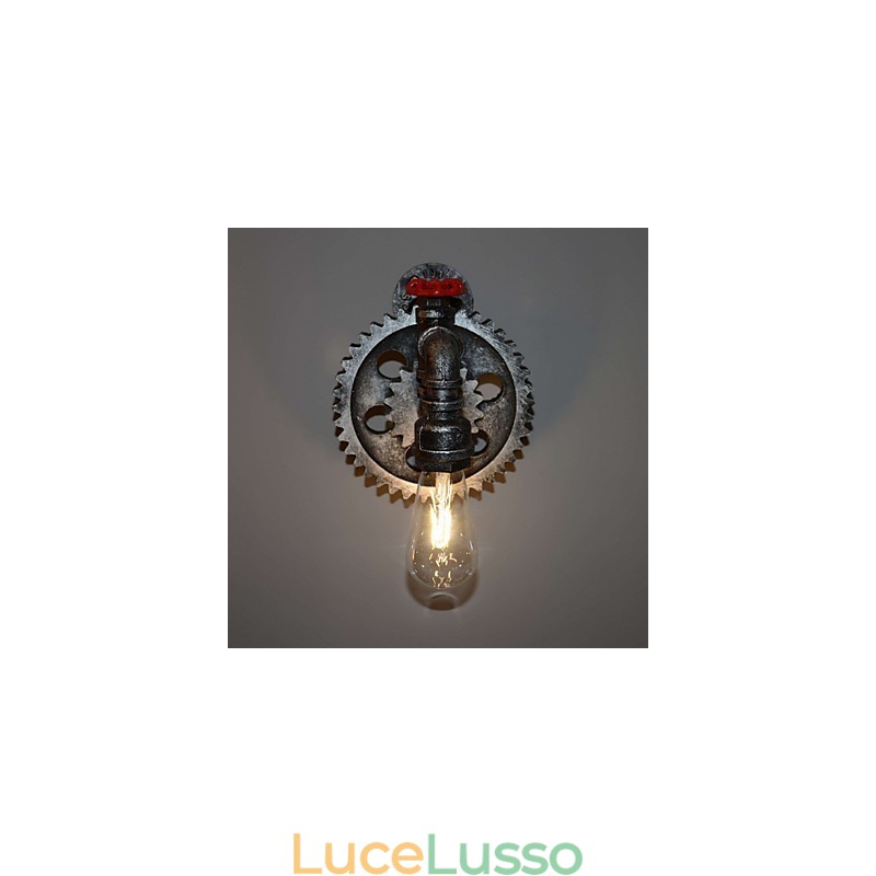 Lampada da parete creativa in ferro per corridoio del bar del ristorante Lampada da parete Loft Industrial Gear Personalità per fare i vecchi tubi dell'acqua