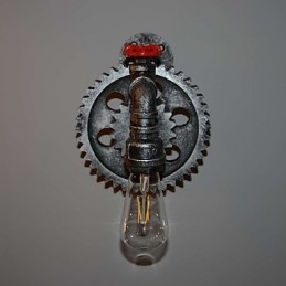 Lampada da parete creativa in ferro per corridoio del bar del ristorante Lampada da parete Loft Industrial Gear Personalità per fare i vecchi tubi dell'acqua