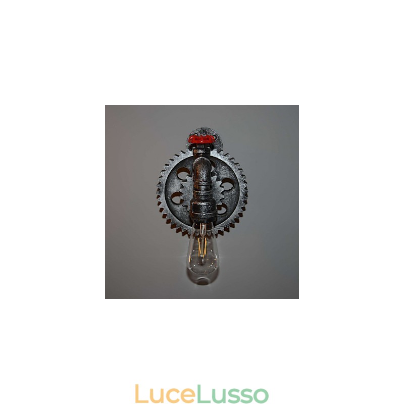 Lampada da parete creativa in ferro per corridoio del bar del ristorante Lampada da parete Loft Industrial Gear Personalità per fare i vecchi tubi dell'acqua