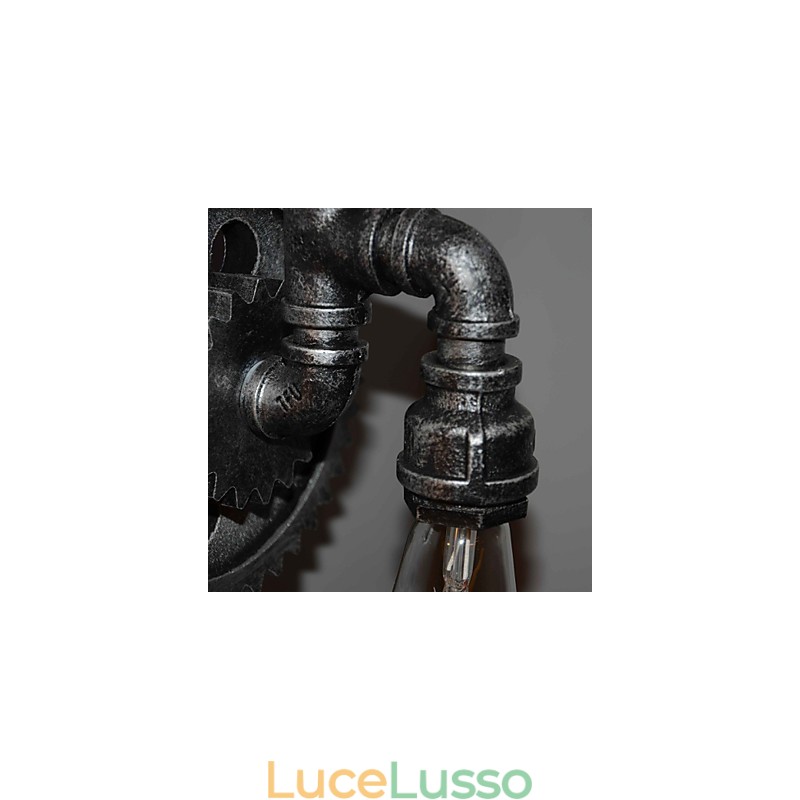 Lampada da parete creativa in ferro per corridoio del bar del ristorante Lampada da parete Loft Industrial Gear Personalità per fare i vecchi tubi dell'acqua