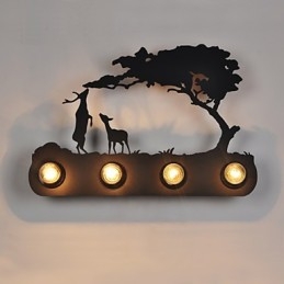 4 luci American Village Pastoral LOFT Style Camera da letto corridoio Ferro Retro Applique