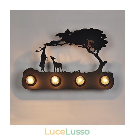 4 luci American Village Pastoral LOFT Style Camera da letto corridoio Ferro Retro Applique 4 luci American Village Pastoral LOFT Style Camera da letto corridoio Ferro Retro Applique