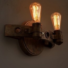 Lampada da parete creativa americana che restaura i modi antichi in ferro battuto con machete a luna piena