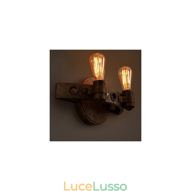 Lampada da parete creativa americana che restaura i modi antichi in ferro battuto con machete a luna piena