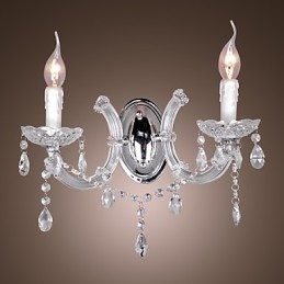 Elegante applique in cristallo con 2 luci