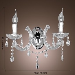 Elegante applique in cristallo con 2 luci