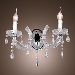 Elegante applique in cristallo con 2 luci