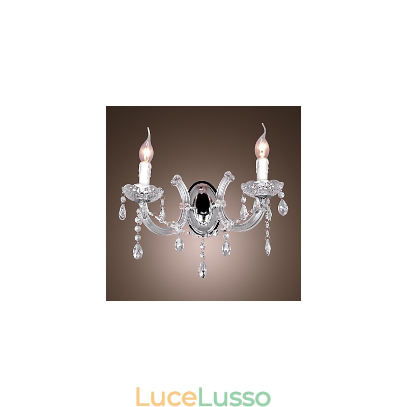 Elegante applique in cristallo con 2 luci