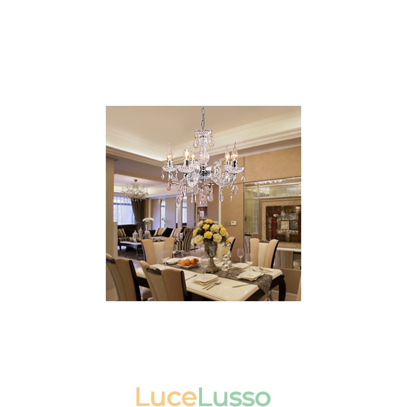 Lampada da soffitto cromata Upligh Candela Lampadario in acrilico Lampadario pendente