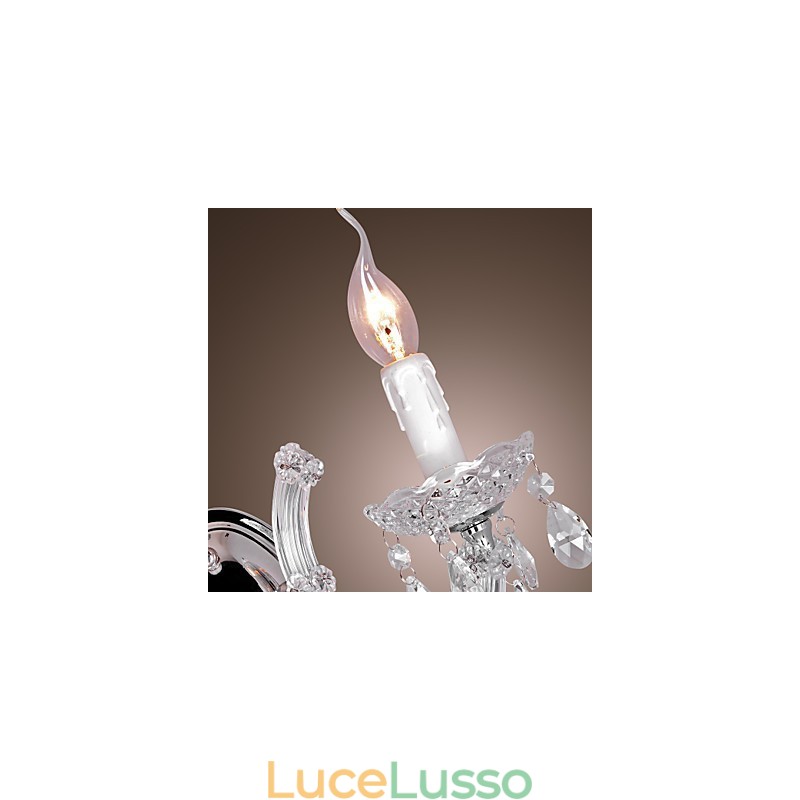 Elegante applique in cristallo con 2 luci