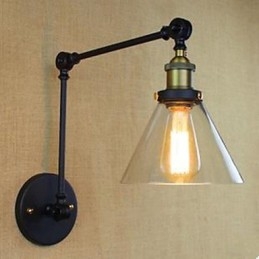 Lampada da parete in vetro Dumb Black che ripristina i modi antichi, decorazione per ristoranti rurali e bar