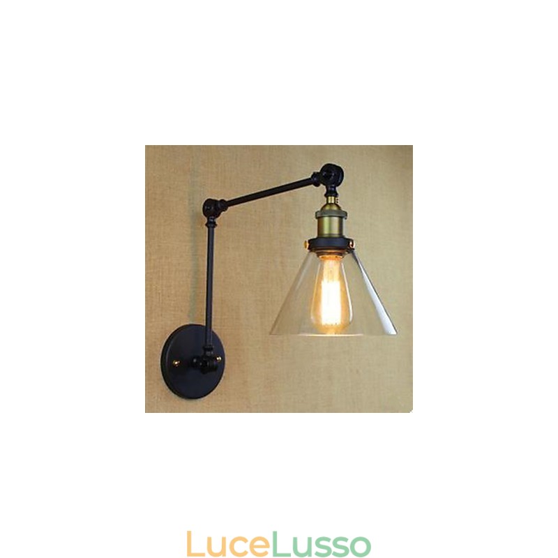 Lampada da parete in vetro Dumb Black che ripristina i modi antichi, decorazione per ristoranti rurali e bar
