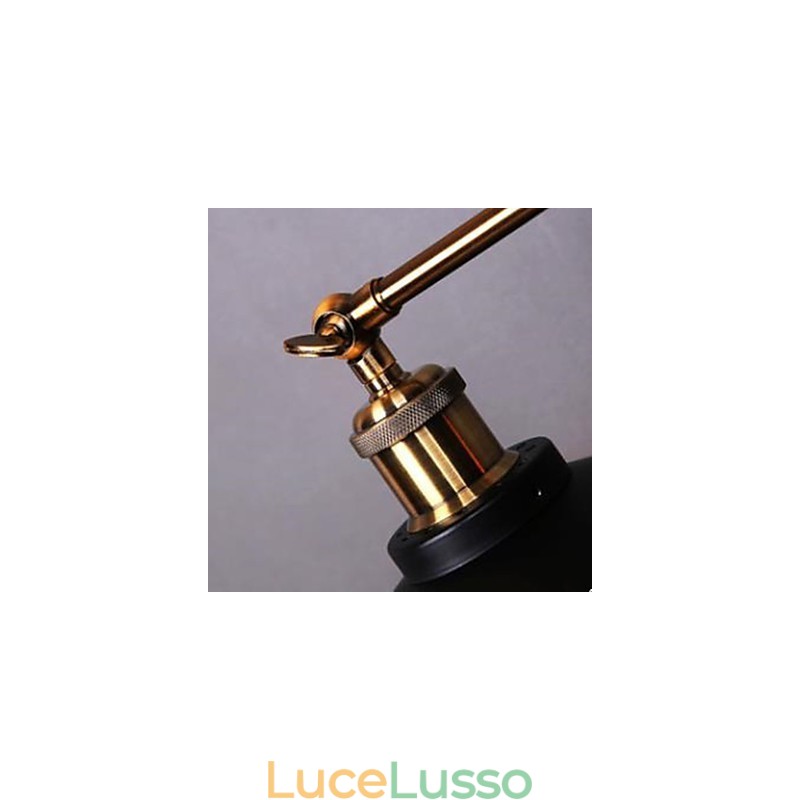 Lampada da parete retrò industriale rurale Lampada da parete doppia Ombrello nero
