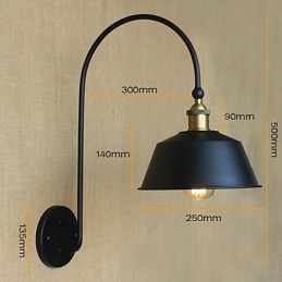 Lampada da parete decorativa in ferro da pranzo nostalgica in stile country americano LOFT Macchinari industriali Vento leggero Villa retrò