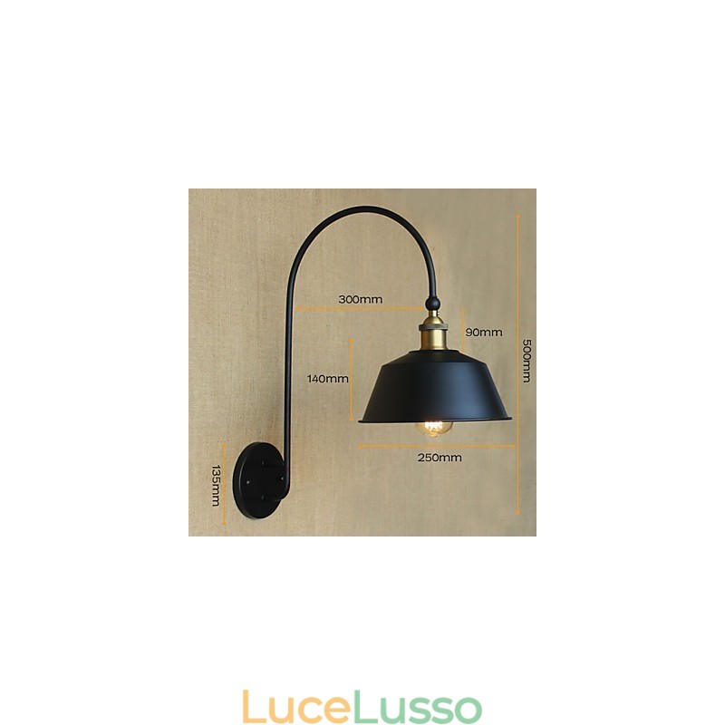 Lampada da parete decorativa in ferro da pranzo nostalgica in stile country americano LOFT Macchinari industriali Vento leggero Villa retrò