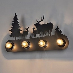 4 luci American Village Pastoral LOFT Style Camera da letto corridoio Ferro Retro Applique