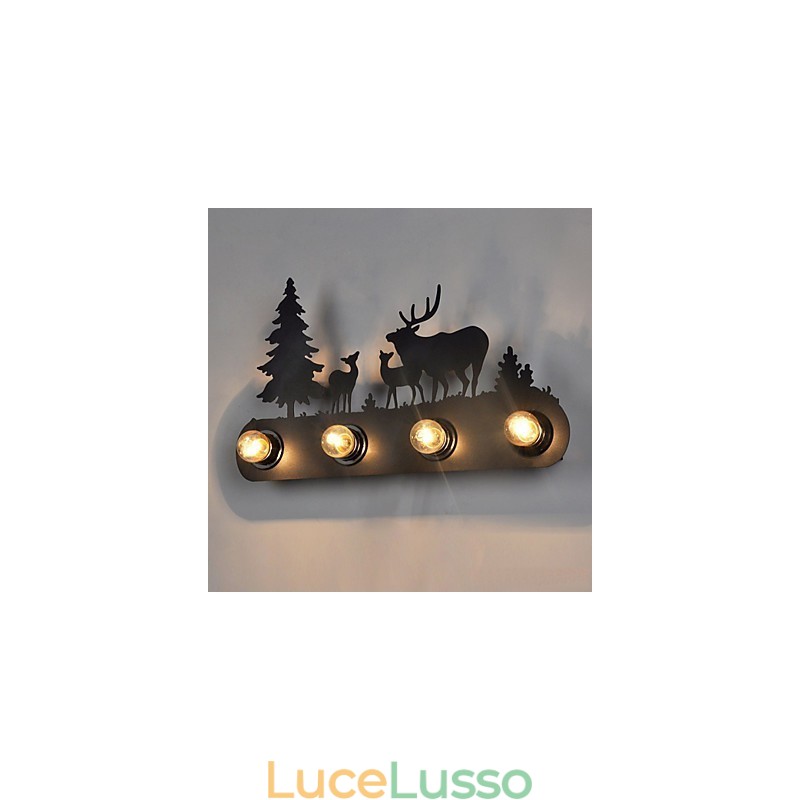 4 luci American Village Pastoral LOFT Style Camera da letto corridoio Ferro Retro Applique