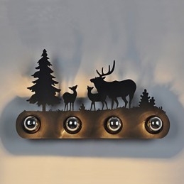4 luci American Village Pastoral LOFT Style Camera da letto corridoio Ferro Retro Applique