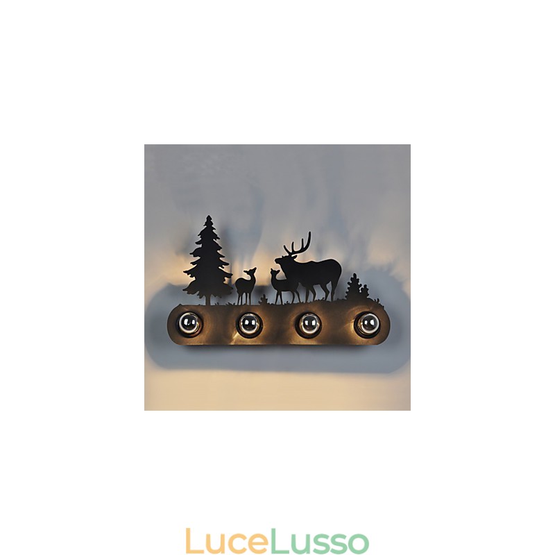 4 luci American Village Pastoral LOFT Style Camera da letto corridoio Ferro Retro Applique