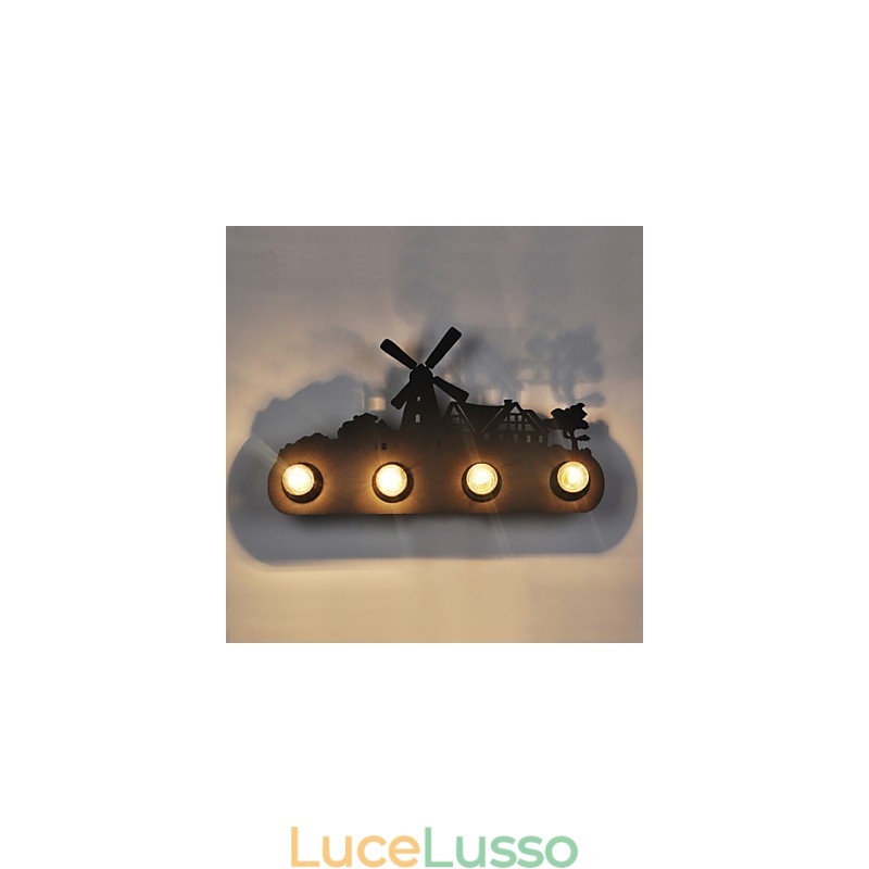 4 luci American Village Pastoral LOFT Style Camera da letto corridoio Ferro Retro Applique