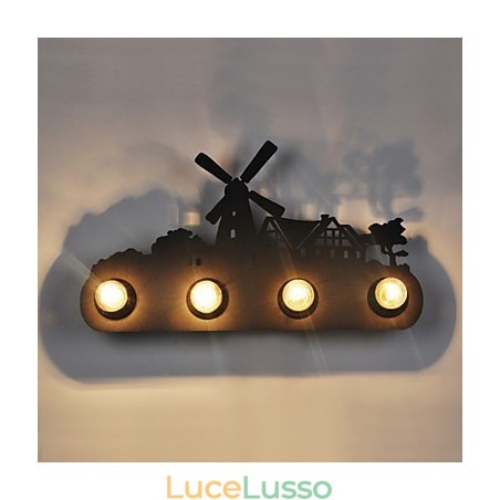 4 luci American Village Pastoral LOFT Style Camera da letto corridoio Ferro Retro Applique 4 luci American Village Pastoral LOFT Style Camera da letto corridoio Ferro Retro Applique