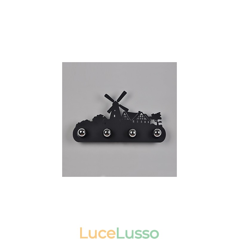 4 luci American Village Pastoral LOFT Style Camera da letto corridoio Ferro Retro Applique