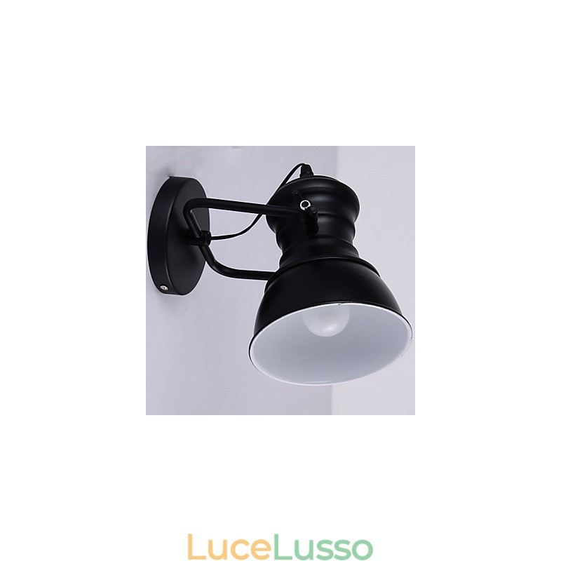 Applique da parete Art Déco Lampada da parete industriale in ferro con insegna Loft